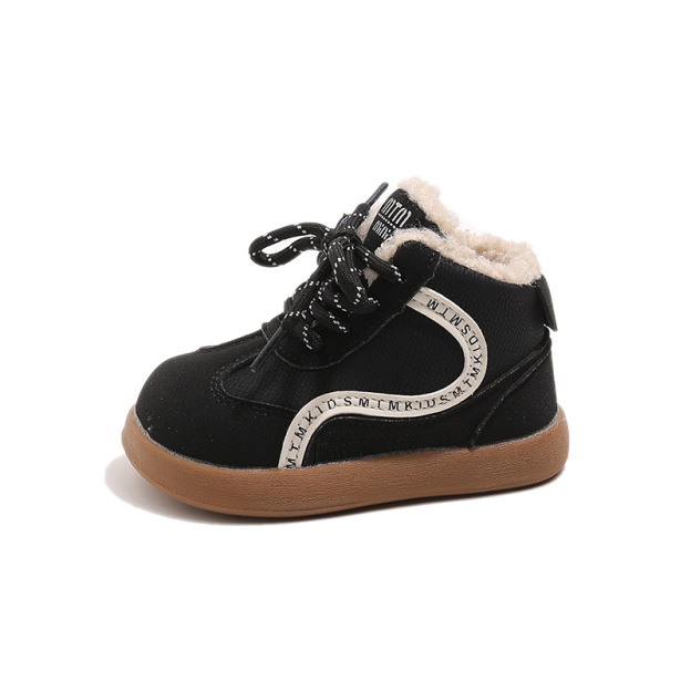 Children's soft-soled fleece-lined warm cotton shoes