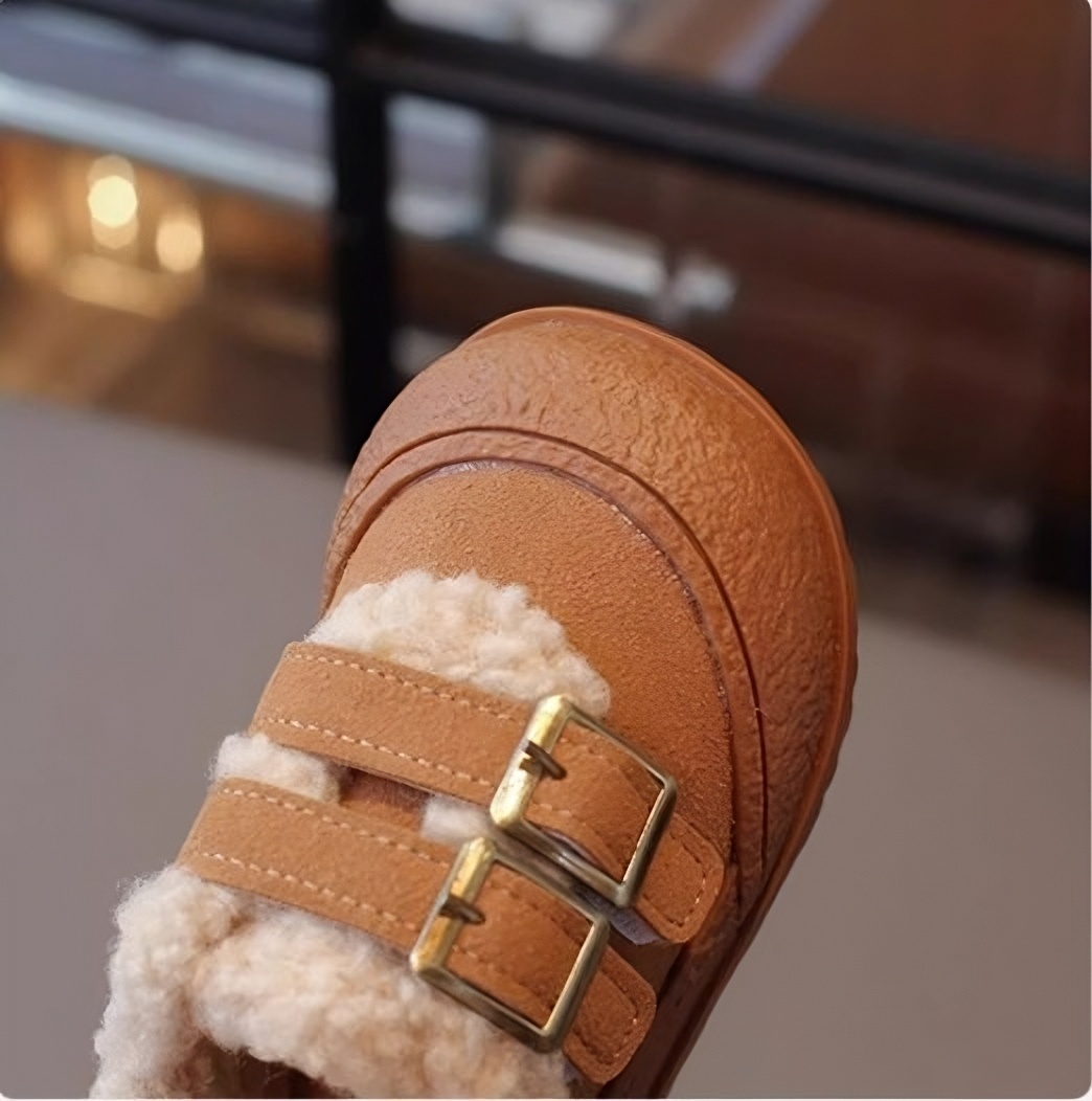 Baby soft-soled warm walking shoes
