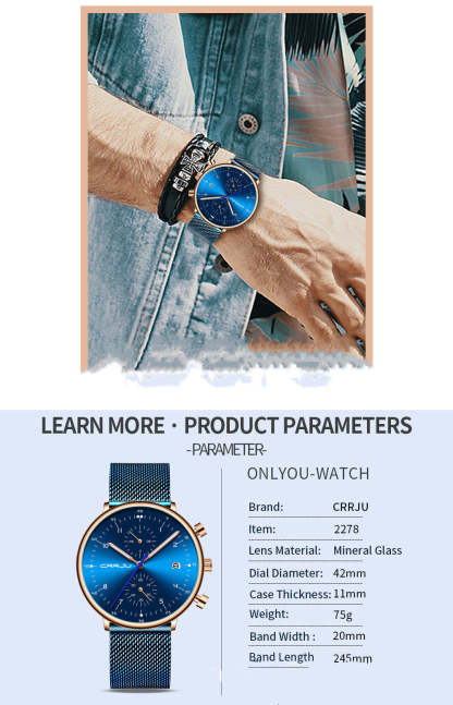 Mens Watch  Stainless Steel WristWatch