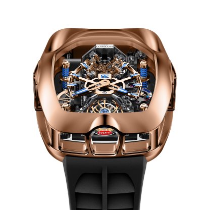 Bugatti Chiron Tourbillon Rose Gold 16 Cylinder Piston Engine BU200.40.AA.AA.BBRUA