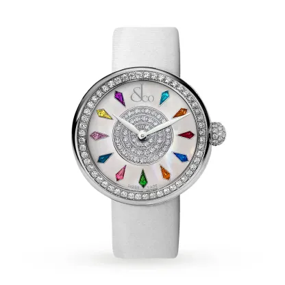 Brilliant One Row 38mm White Watch BQ020.10.RO.KR.ABCBA