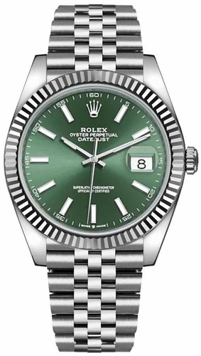 Datejust 41'Mint Green' 126334 Steel & White Gold