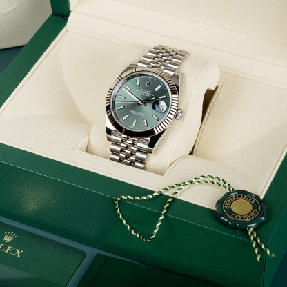 Datejust 41'Mint Green' 126334 Steel & White Gold