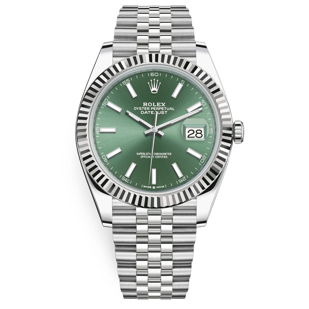 Datejust 41'Mint Green' 126334 Steel & White Gold