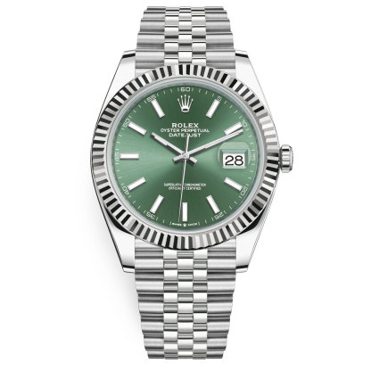 Datejust 41'Mint Green' 126334 Steel & White Gold