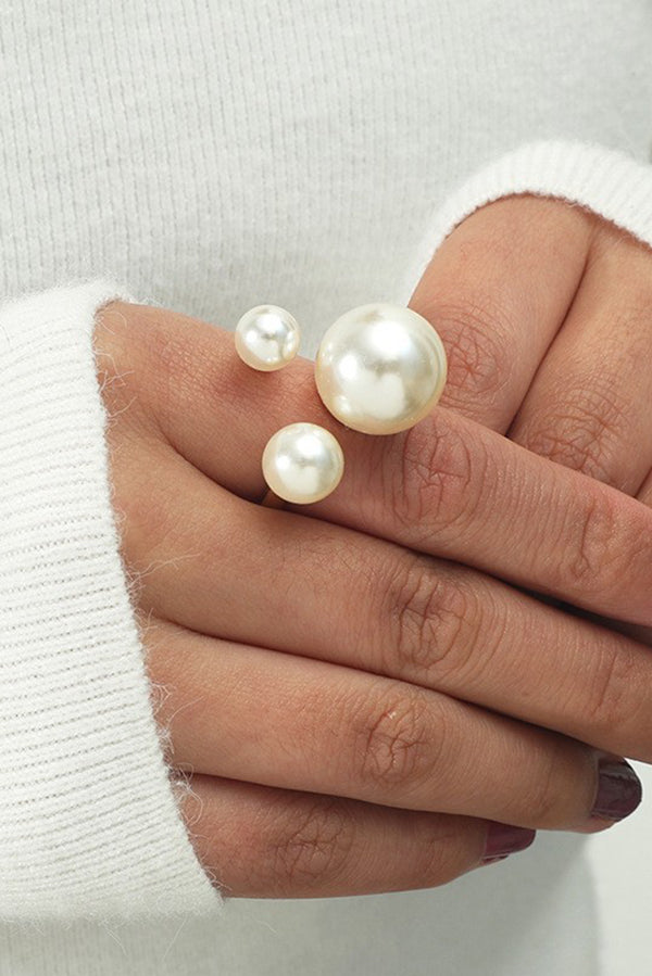 Fashion Imitation Pearl Metal Ring-consonak