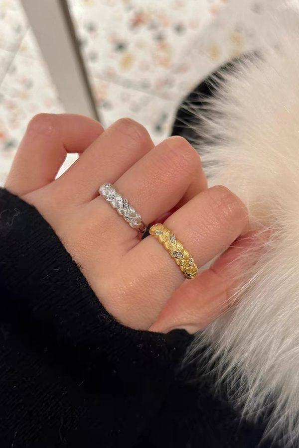 Fashionable French Braided Delicate Ring-consonak