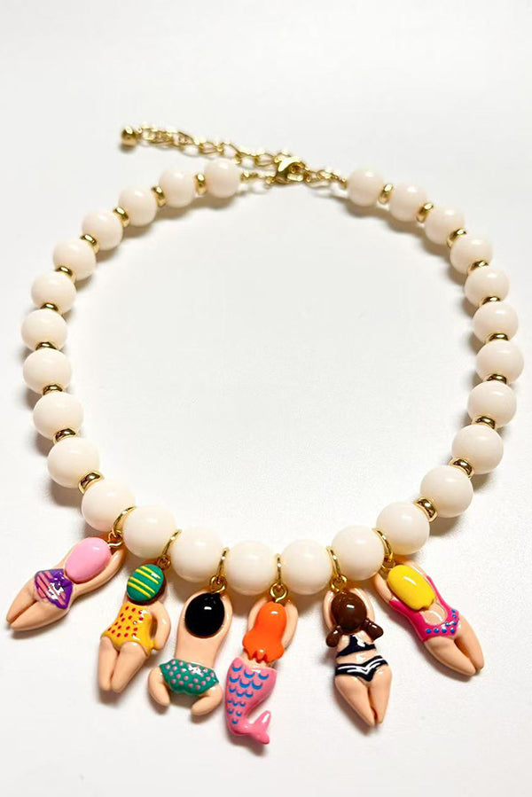 Versatile Cute Swimmer Beaded Necklace-consonak