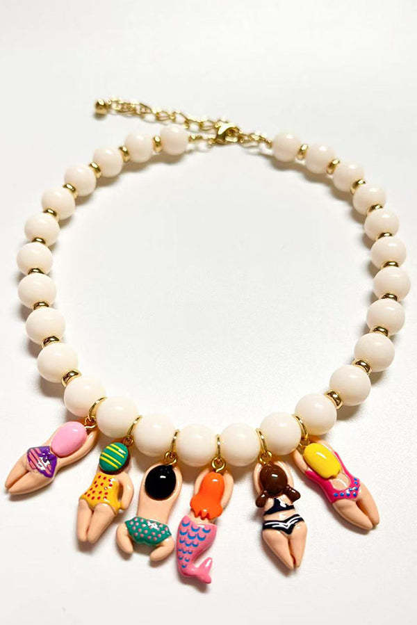 Versatile Cute Swimmer Beaded Necklace-consonak