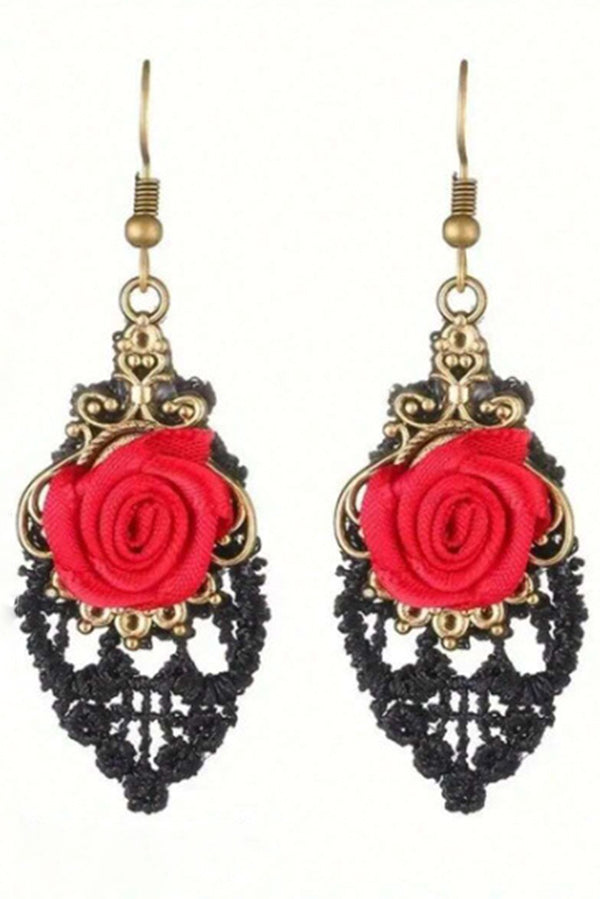 Dark-style Rose Earrings-Consonak
