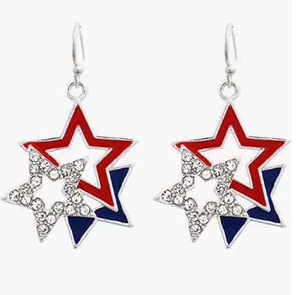 Independence Day American Flag Soft Metal Earrings-consonak