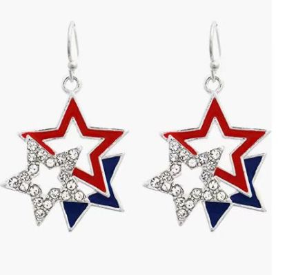 Independence Day American Flag Soft Metal Earrings-consonak