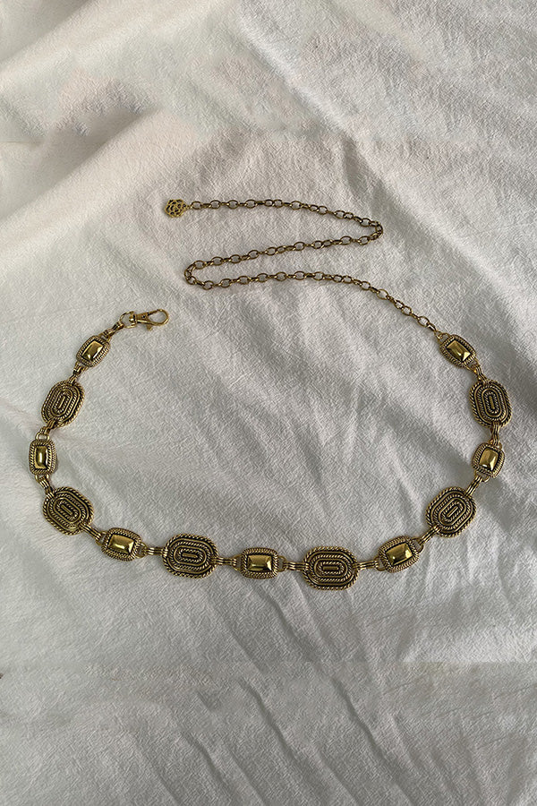 Retro Metal Carved Geometric Waist Chain | Consonak
