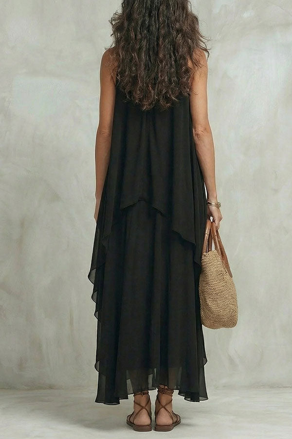 Ethereal Layered Ruffle Maxi Dress-Consonak