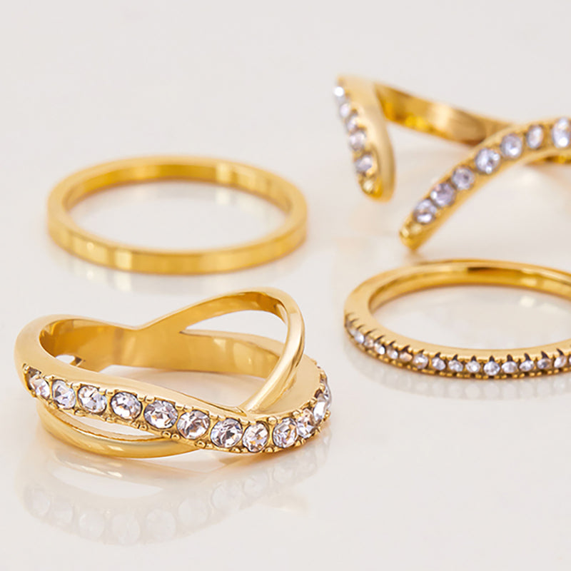 Western-style Affordable Luxury Geometric White Diamond Ring-Consonak