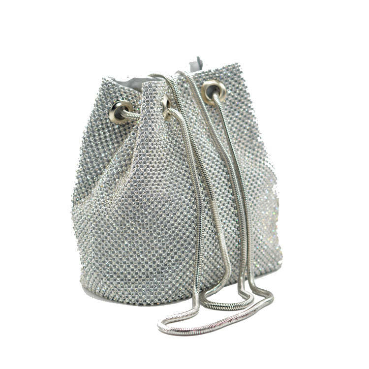 Sequined Rhinestone Cross-body Bucket Bag-consonak