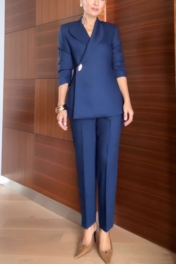 Exquisite and Fashionable High Waist Pocketed Straight Leg Pencil Pants-consonak