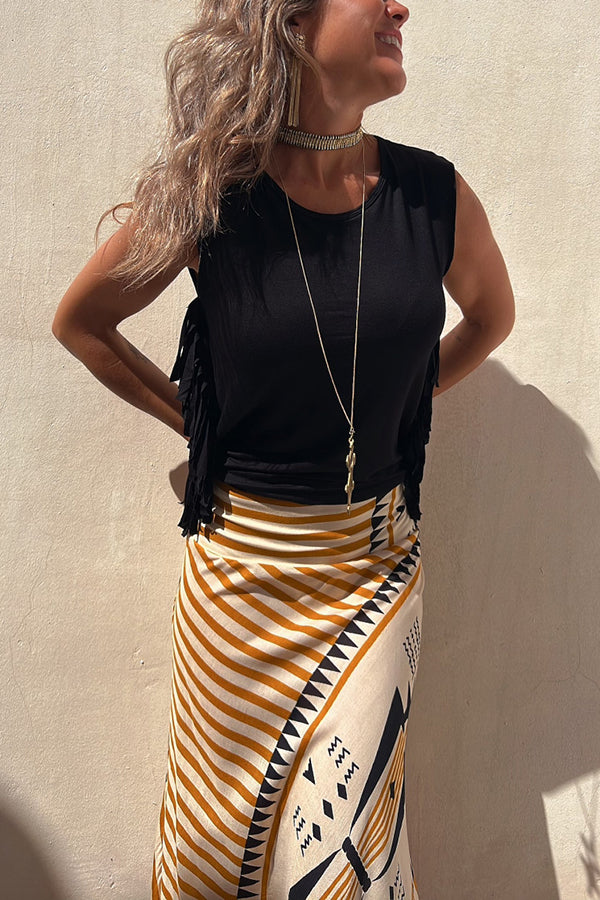 Told You So Girl Cotton Blend Tassel Trim Relaxed Top-consonak