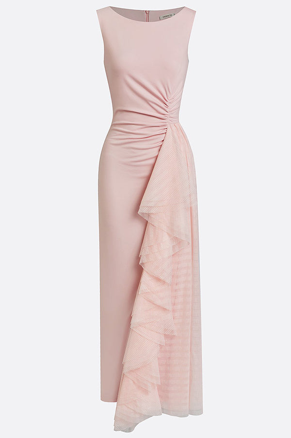 Aurelia Elegant Asymmetric Pleated Dress-Consonak