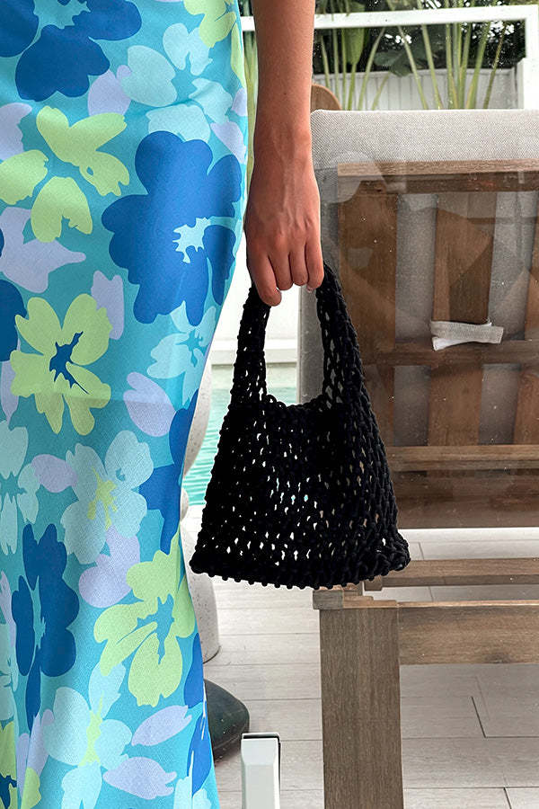 Lazy Style Fishnet Woven Tote Bag-consonak