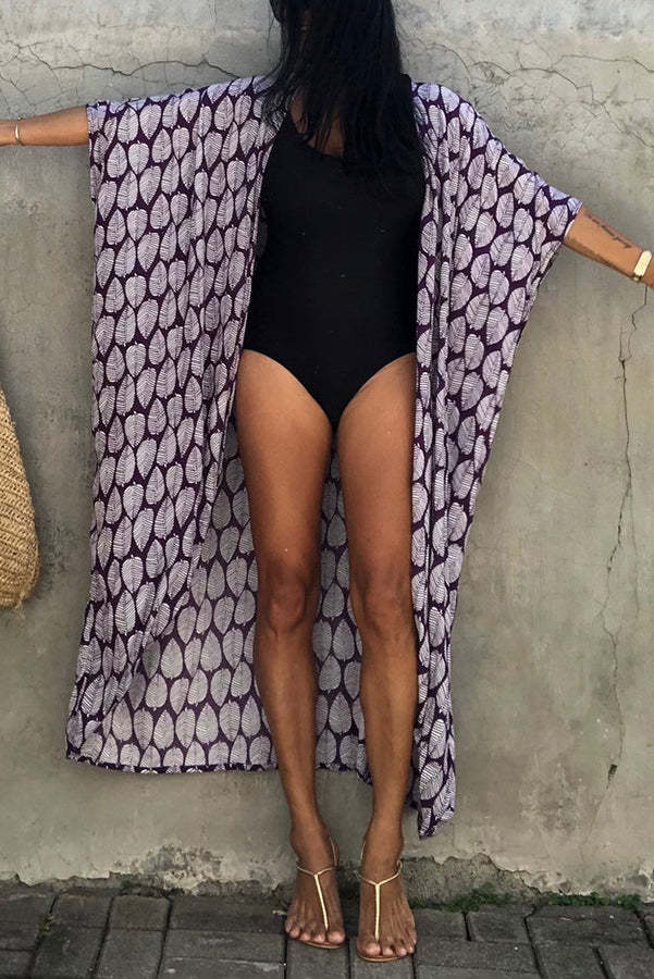 Hidden Island Boho Printed Kimono Beach Cover-up-consonak
