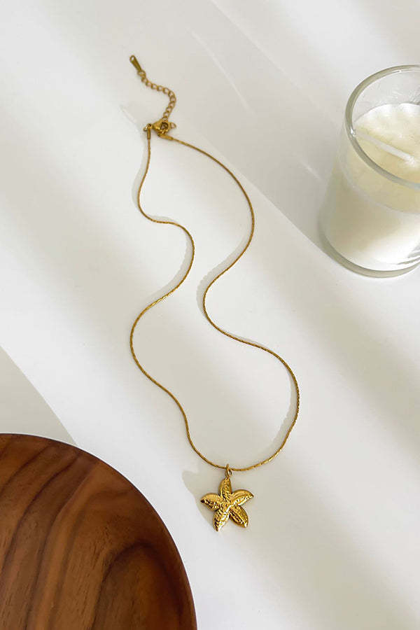Simple Stainless Steel Conch Starfish Pearl Exquisite Mix and Match Necklace-consonak