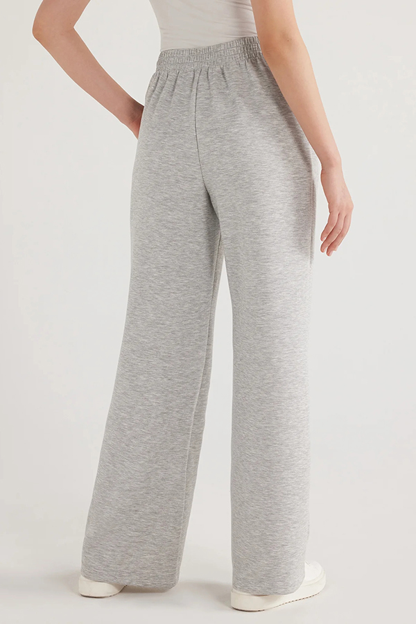 Weather Gets Cold Solid Color V-neck Top and Elastic Waist Pocketed Lounge Pants Set-consonak
