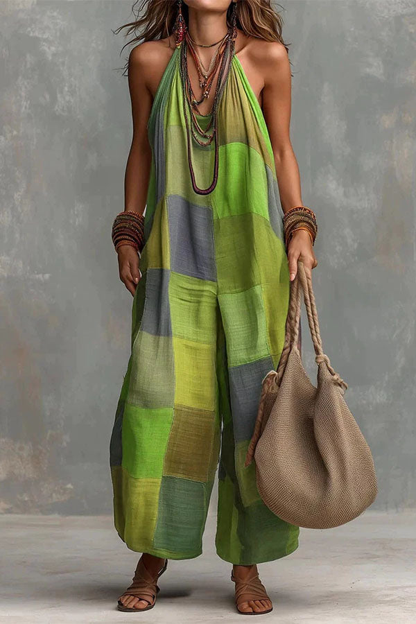 Maya Boho Chic Patchwork Jumpsuit-Consonak