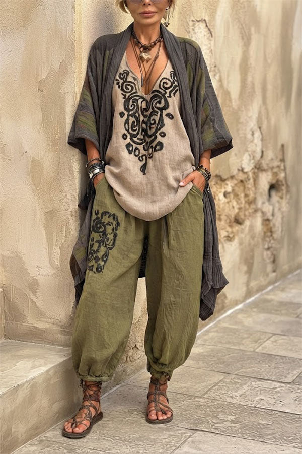 Relaxed Fit Boho Lounge & Resort 3-Piece Set-Consonak
