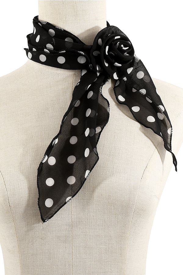 Fashionable and Versatile Leopard Print Polka Dot Rose Scarf | Consonak