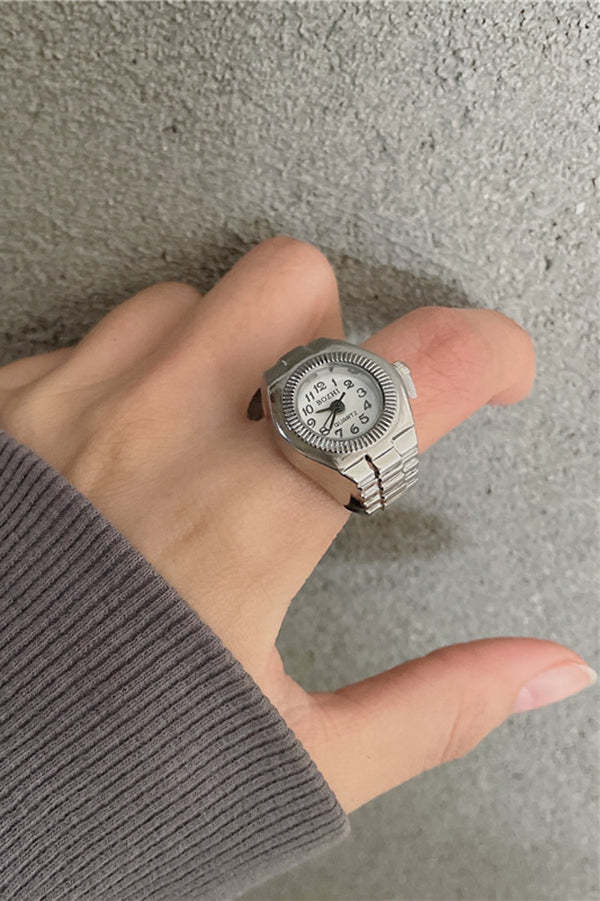 Fashion Creative Simple Mini Clock Ring-consonak