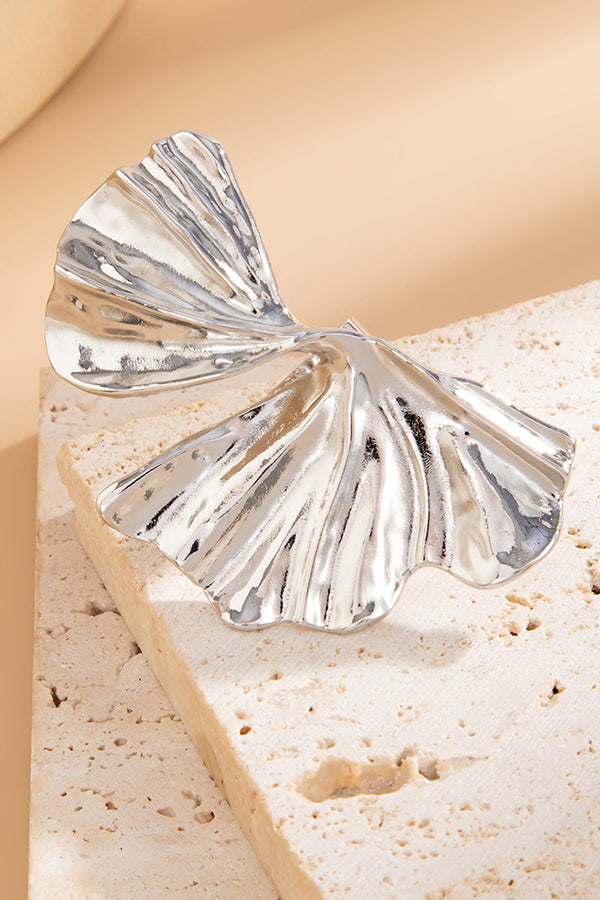 Fashion Irregular Ginkgo Leaf Shape Alloy Ring-consonak