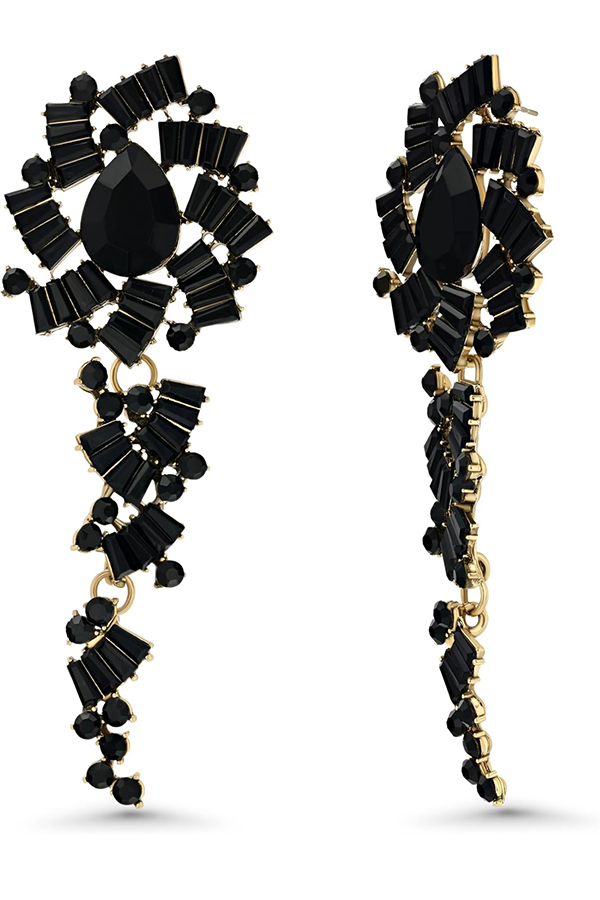 Retro Alloy Acrylic Flower Long Earrings-consonak