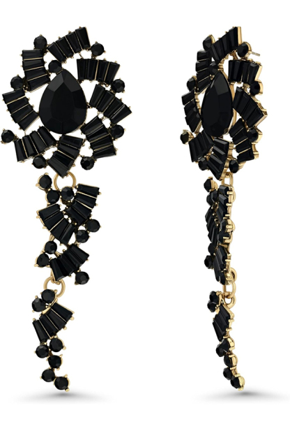 Retro Alloy Acrylic Flower Long Earrings-consonak