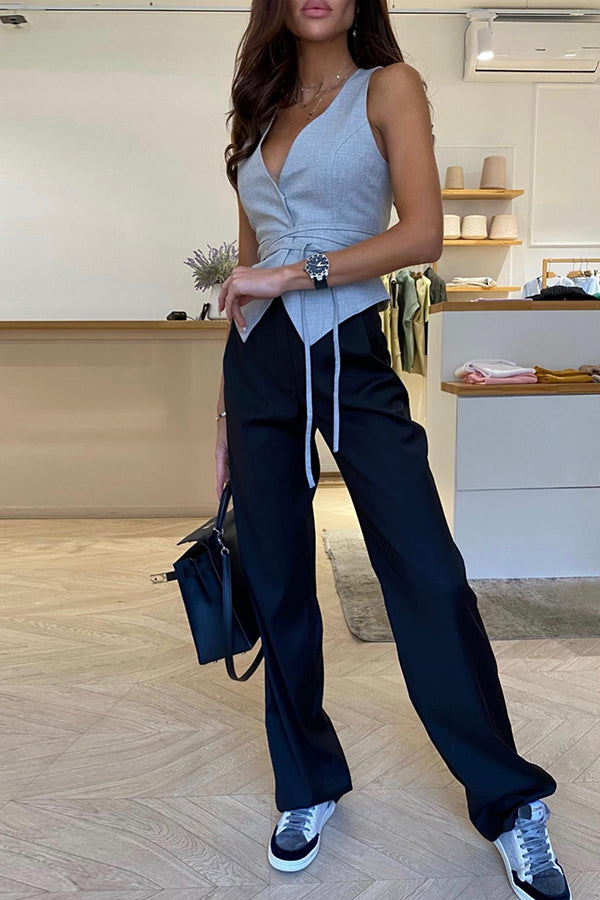 Gentleman or Lady Style Button Up Waist Strap Vest-consonak