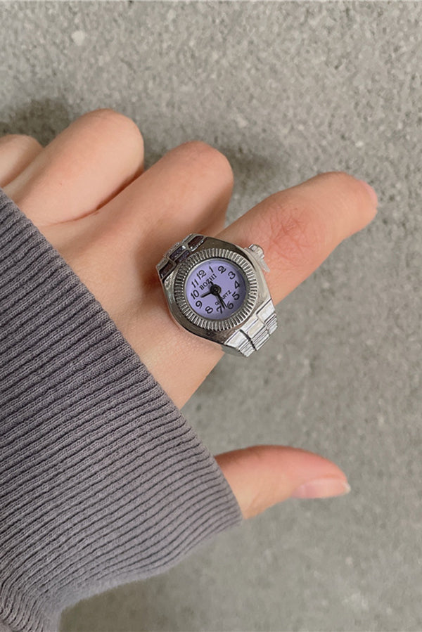Fashion Creative Simple Mini Clock Ring-consonak