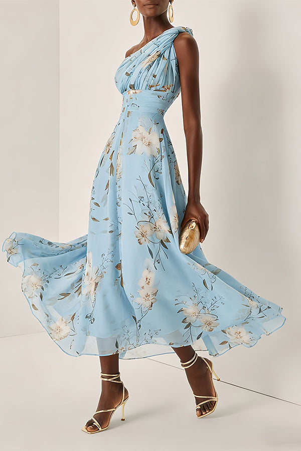 Seraphina One-Shoulder Floral Maxi Dress-Consonak