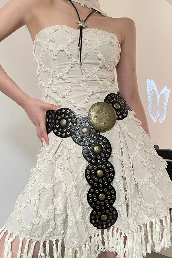 Ethnic Retro Round Hollow Belt-consonak