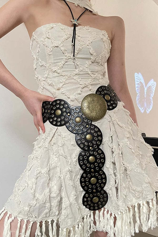 Ethnic Retro Round Hollow Belt-consonak