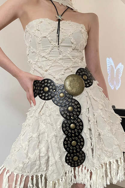 Ethnic Retro Round Hollow Belt-consonak