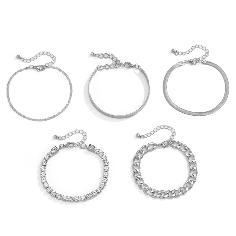 Personalized Geometric Multi-element Rhinestone Bracelet Set | Consonak