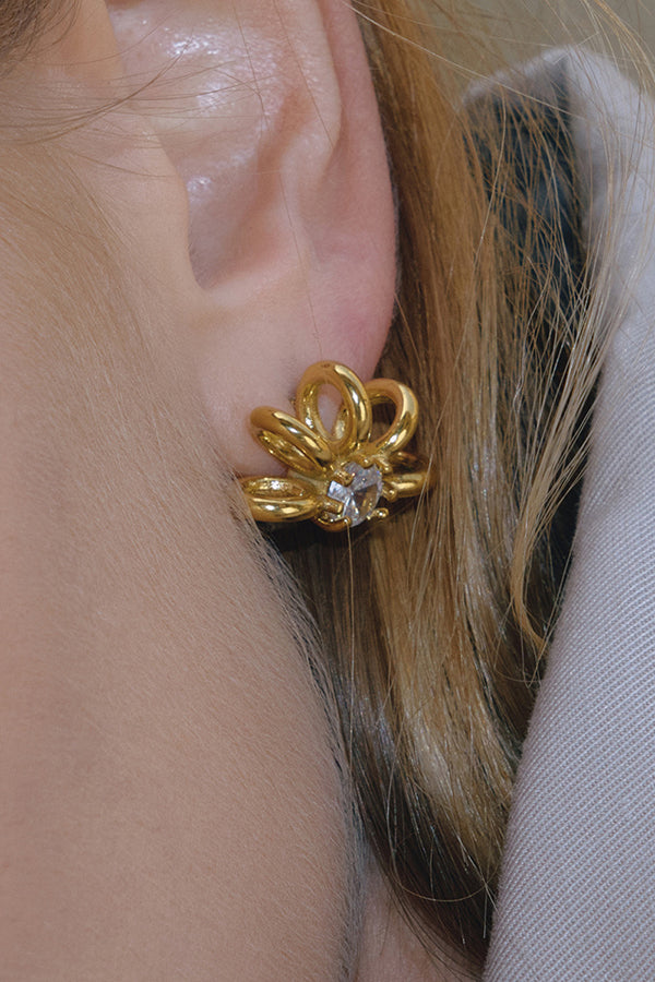 Stylish Affordable-Luxury Stainless Steel and Zircon Stud Earrings and Necklace-Consonak