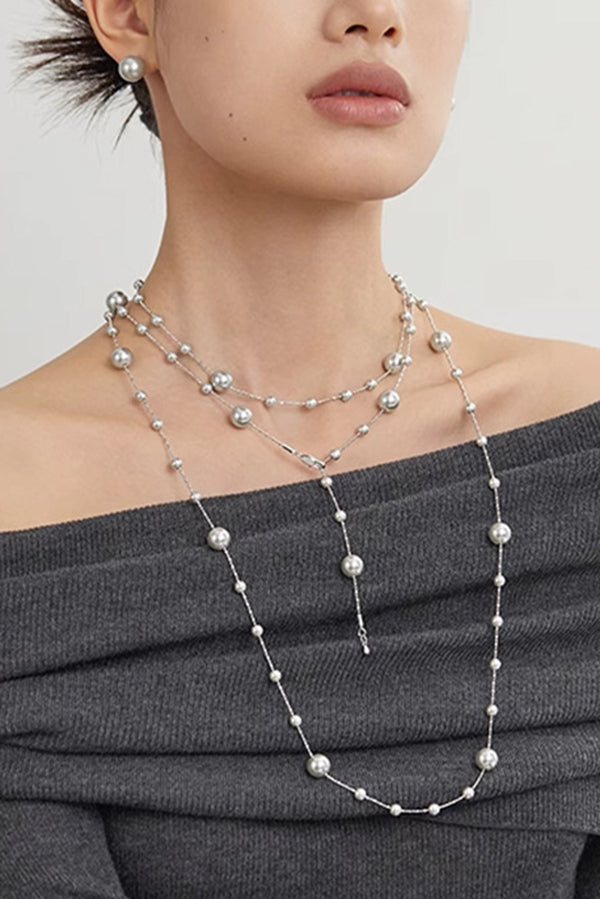Vintage Pearl Beaded Stackable Elegant Necklace-consonak