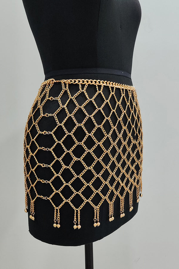 Sexy Metal Fishnet Waist Chain-consonak