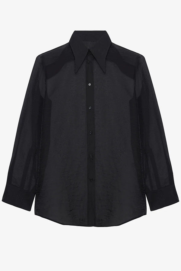 Retro Sheer Loose Long-sleeved Casual Shirt-consonak