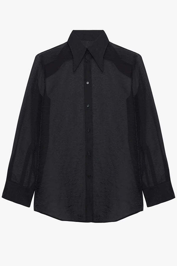 Retro Sheer Loose Long-sleeved Casual Shirt-consonak