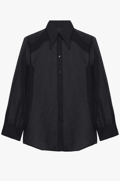 Retro Sheer Loose Long-sleeved Casual Shirt-consonak