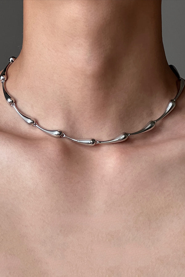 Fashionable Time Dial Metal Necklace-consonak