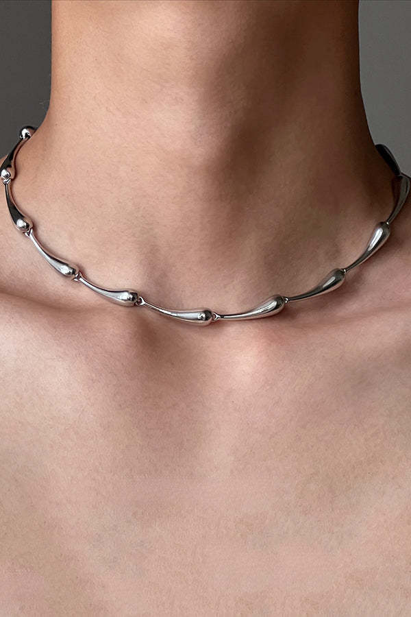 Fashionable Time Dial Metal Necklace-consonak