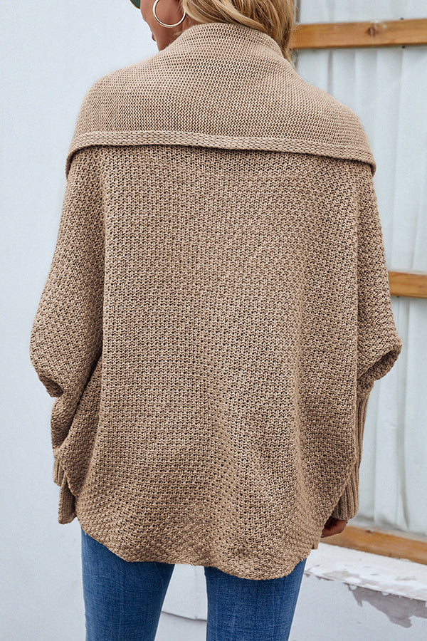 Solid Color Dolman Sleeve Elegant Knitted Cardigan-consonak